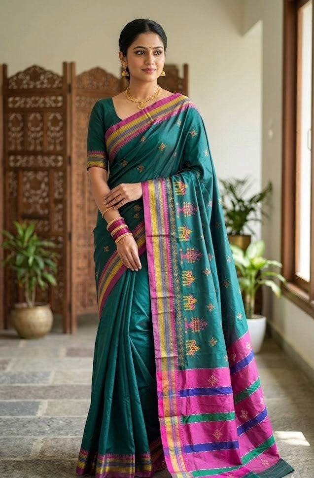 Soft Silk Cotton Ilkal Kasuti Saree