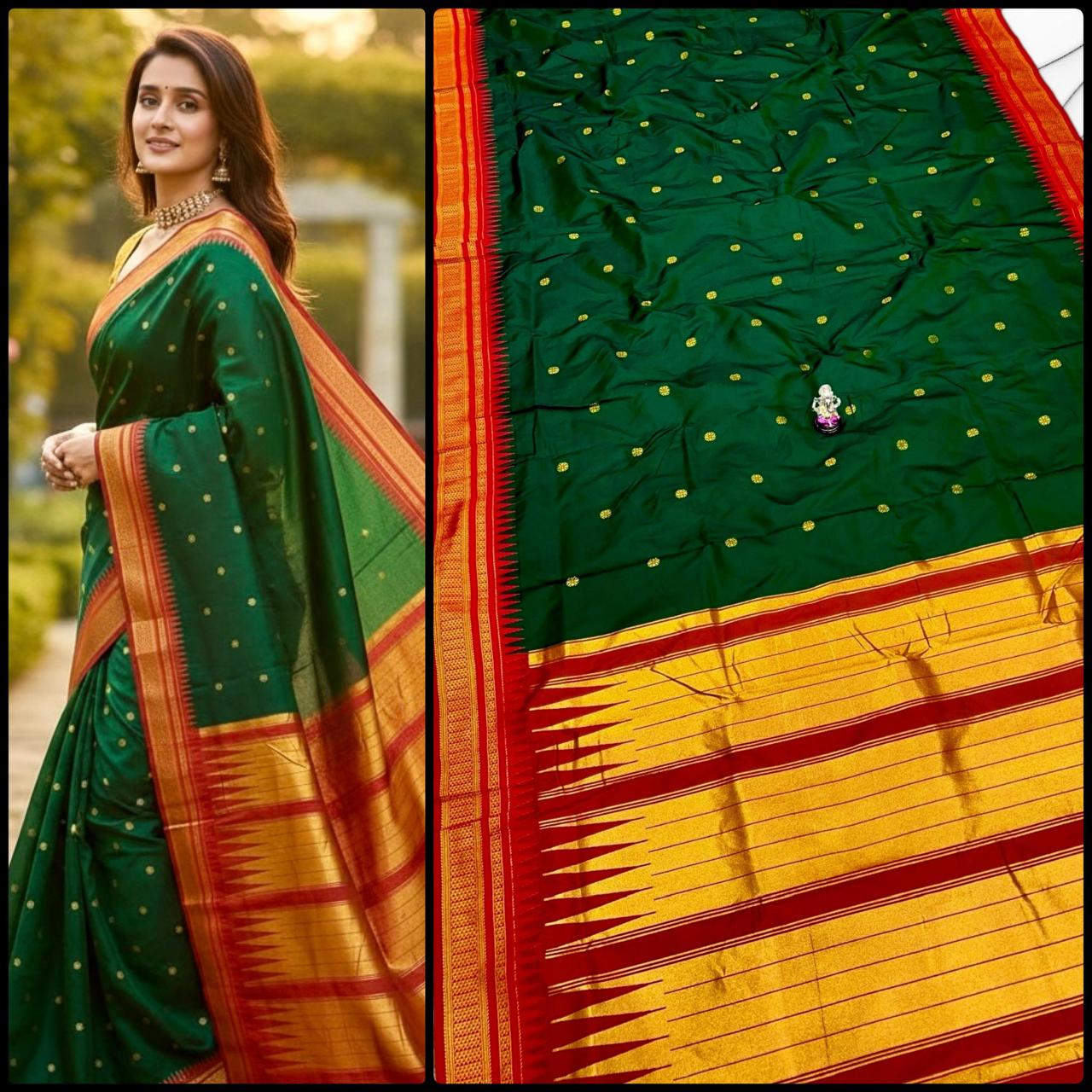 Paithani Semi Katan Silk Saree