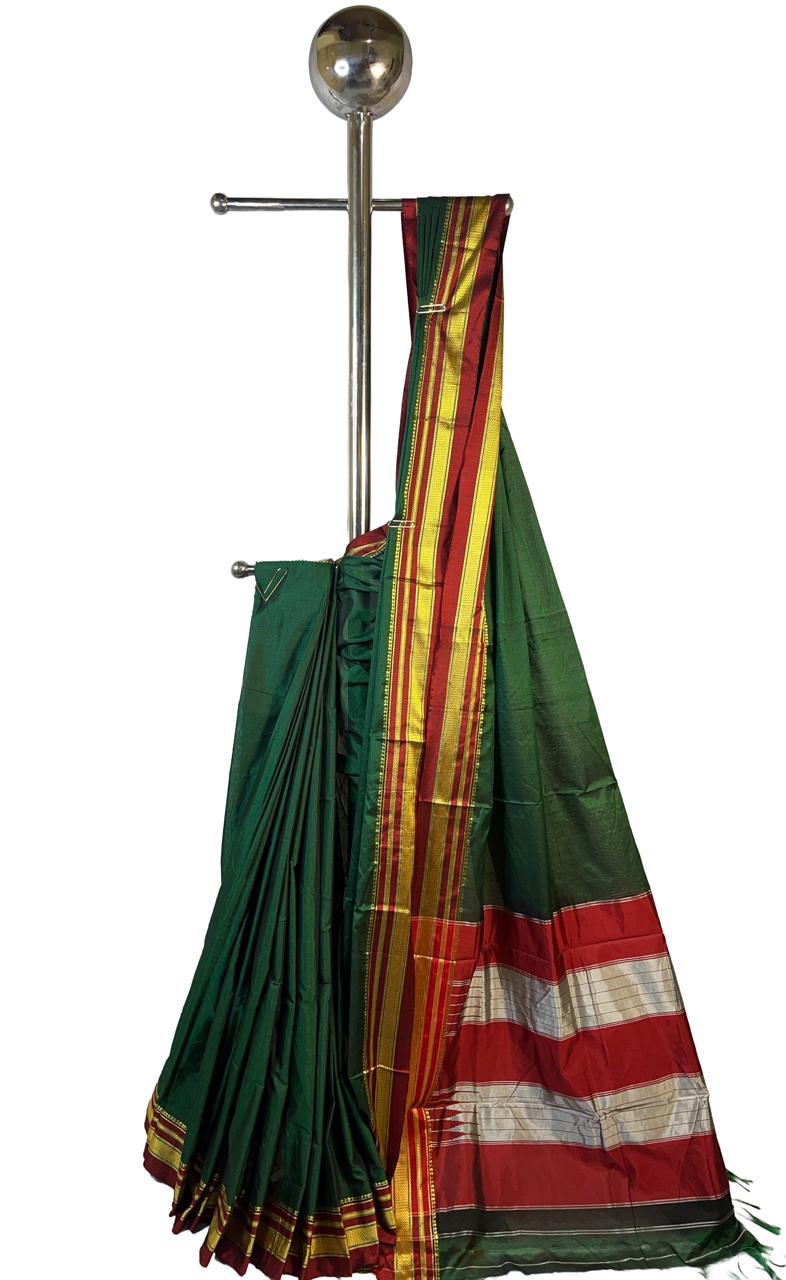 Ilkal Cotton Silk blend Plain Saree