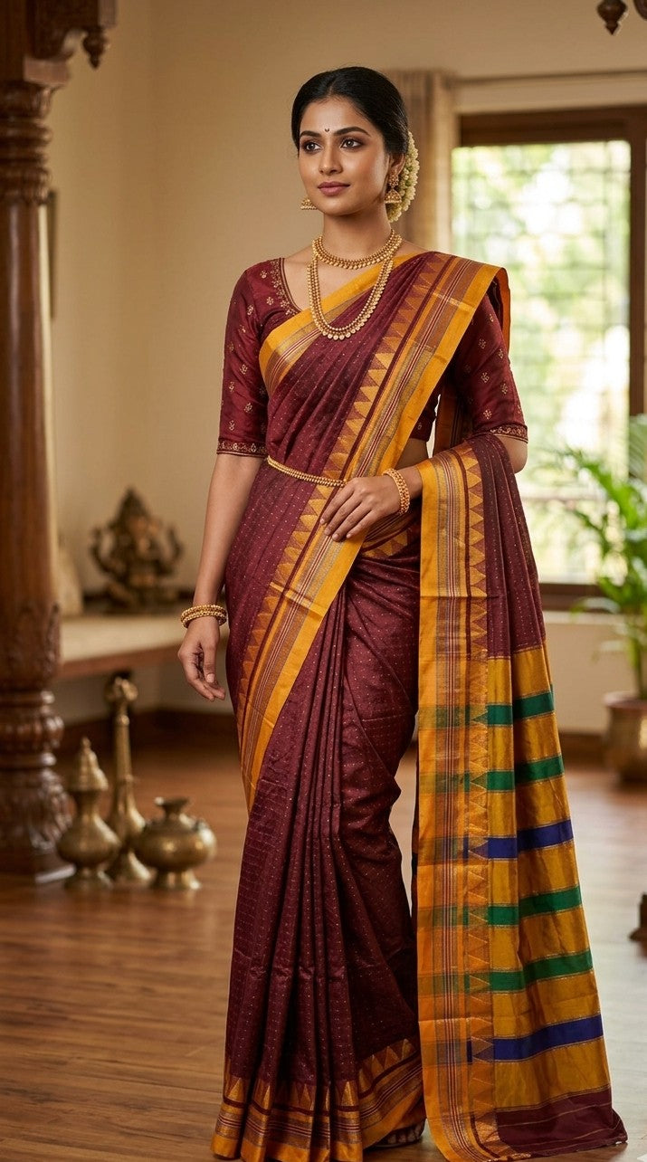 Ilkal Chikki weave texture Saree