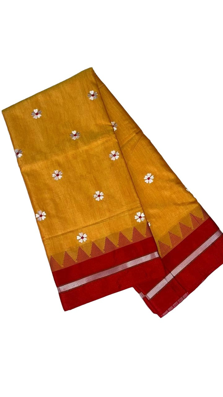 Soft Silk Cotton Ilkal Embroidery Saree