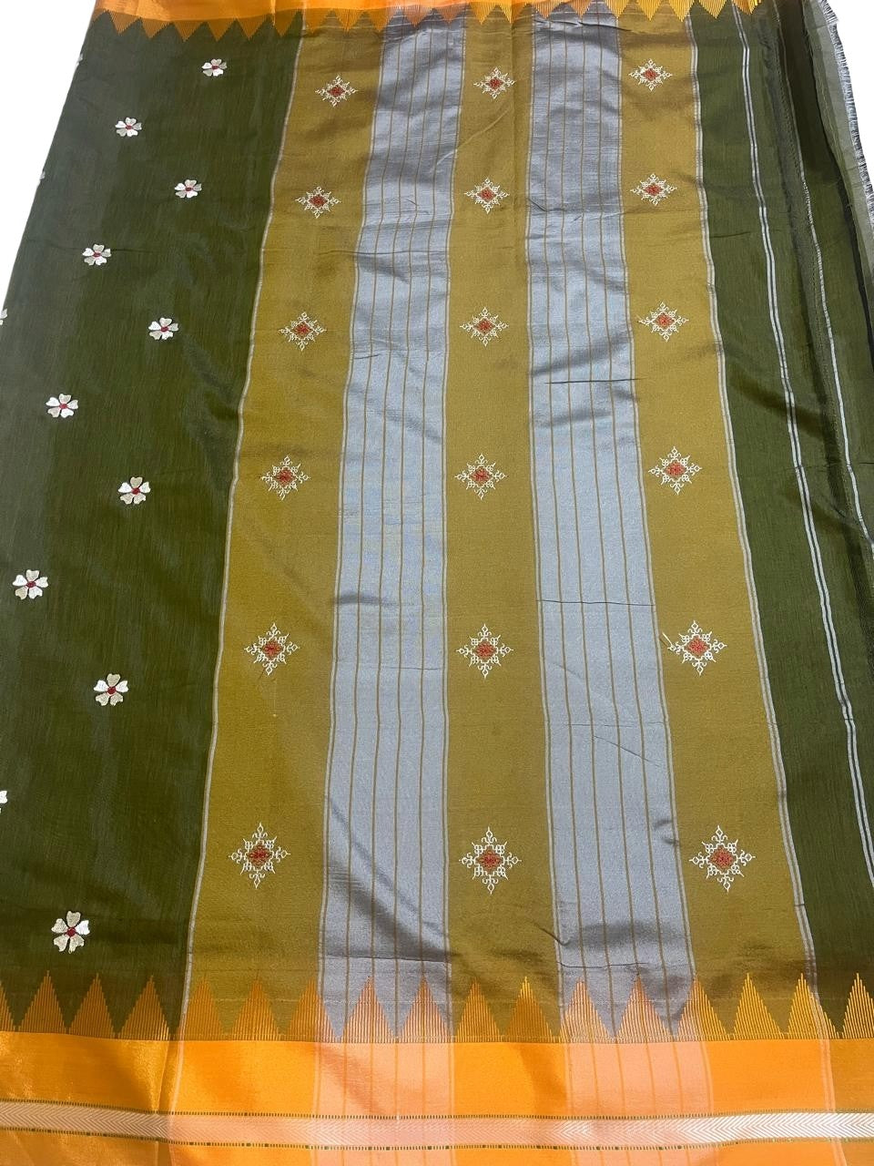 Soft Silk Cotton Ilkal Embroidery Saree