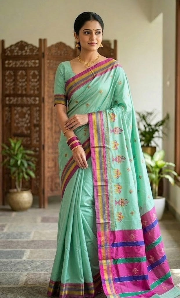 Soft Silk Cotton Ilkal Kasuti Saree