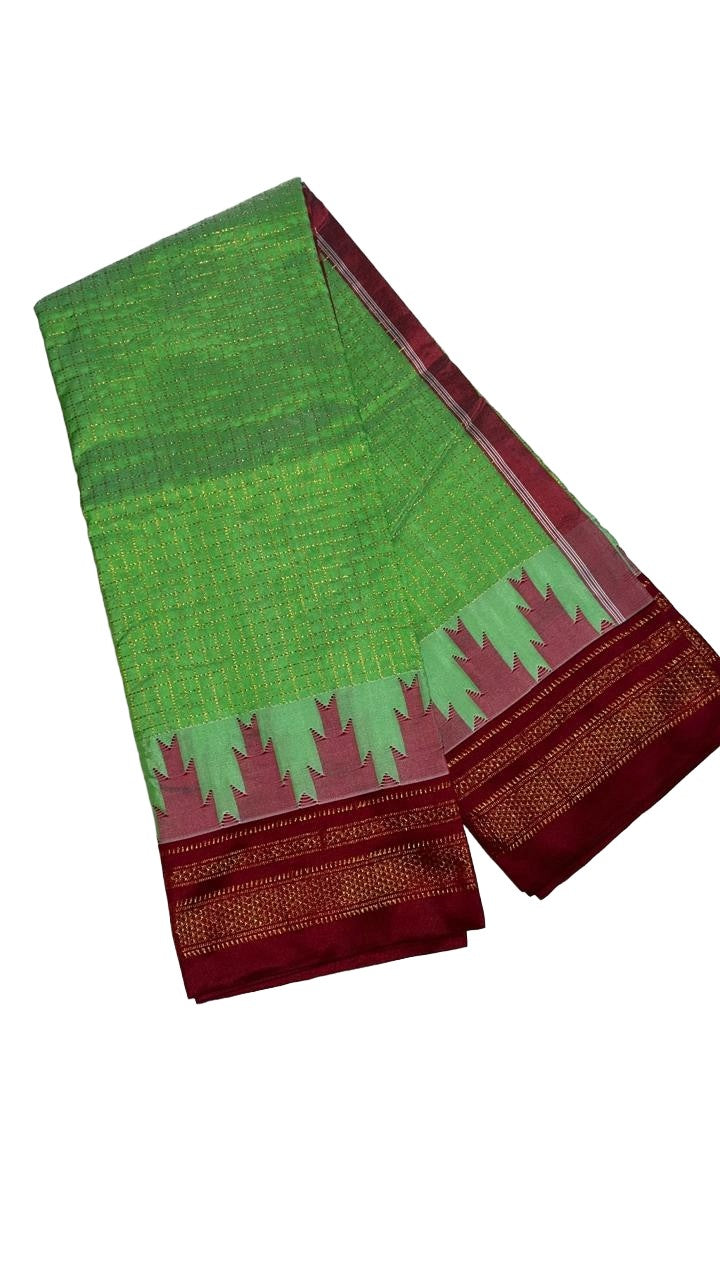 Ilkal Cotton Silk Saree with Traditional Kattam Checks Saree
