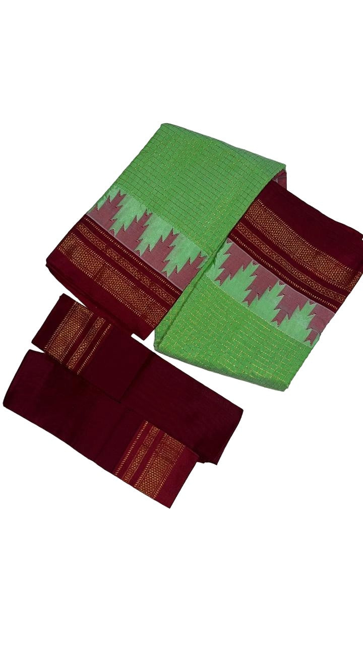 Ilkal Cotton Silk Saree with Traditional Kattam Checks Saree