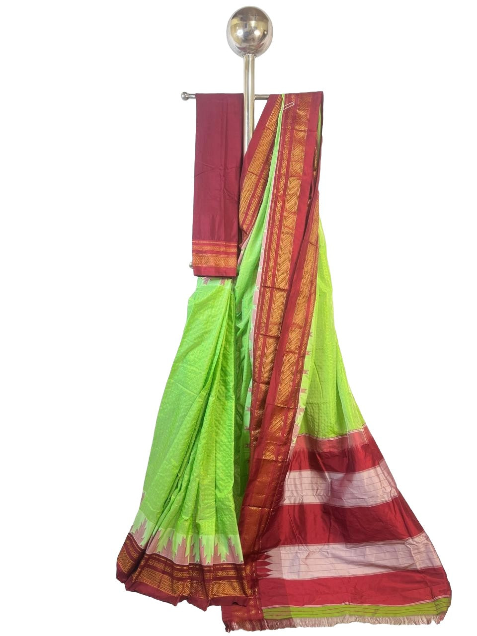 Ilkal Cotton Silk Saree with Traditional Kattam Checks Saree
