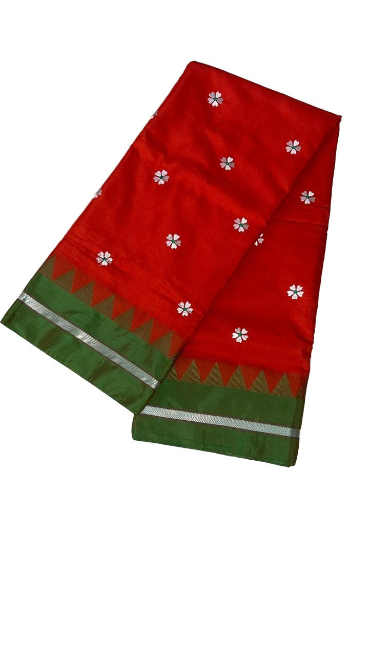 Soft Silk Cotton Ilkal Embroidery Saree
