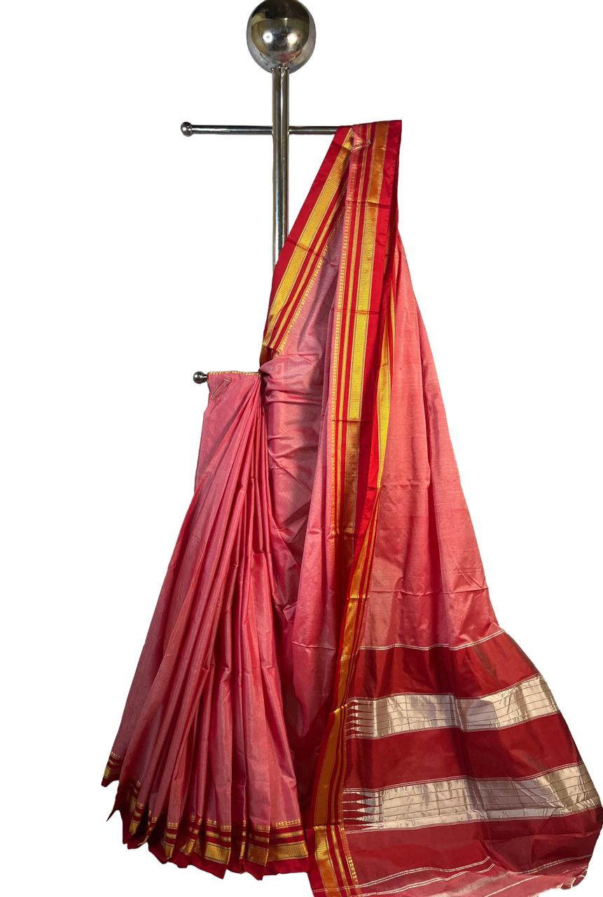 Ilkal Cotton Silk blend Plain Saree