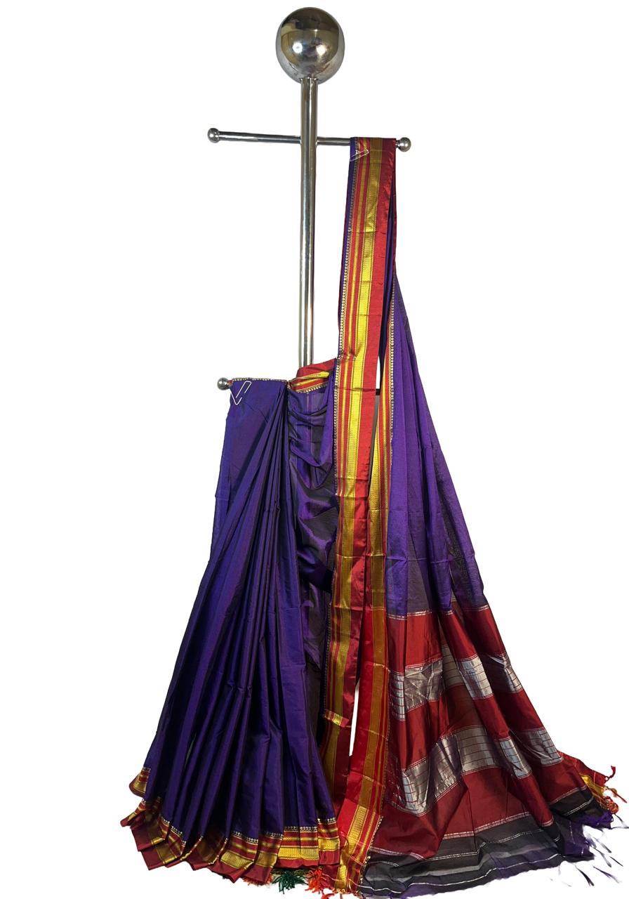 Ilkal Cotton Silk blend Plain Saree