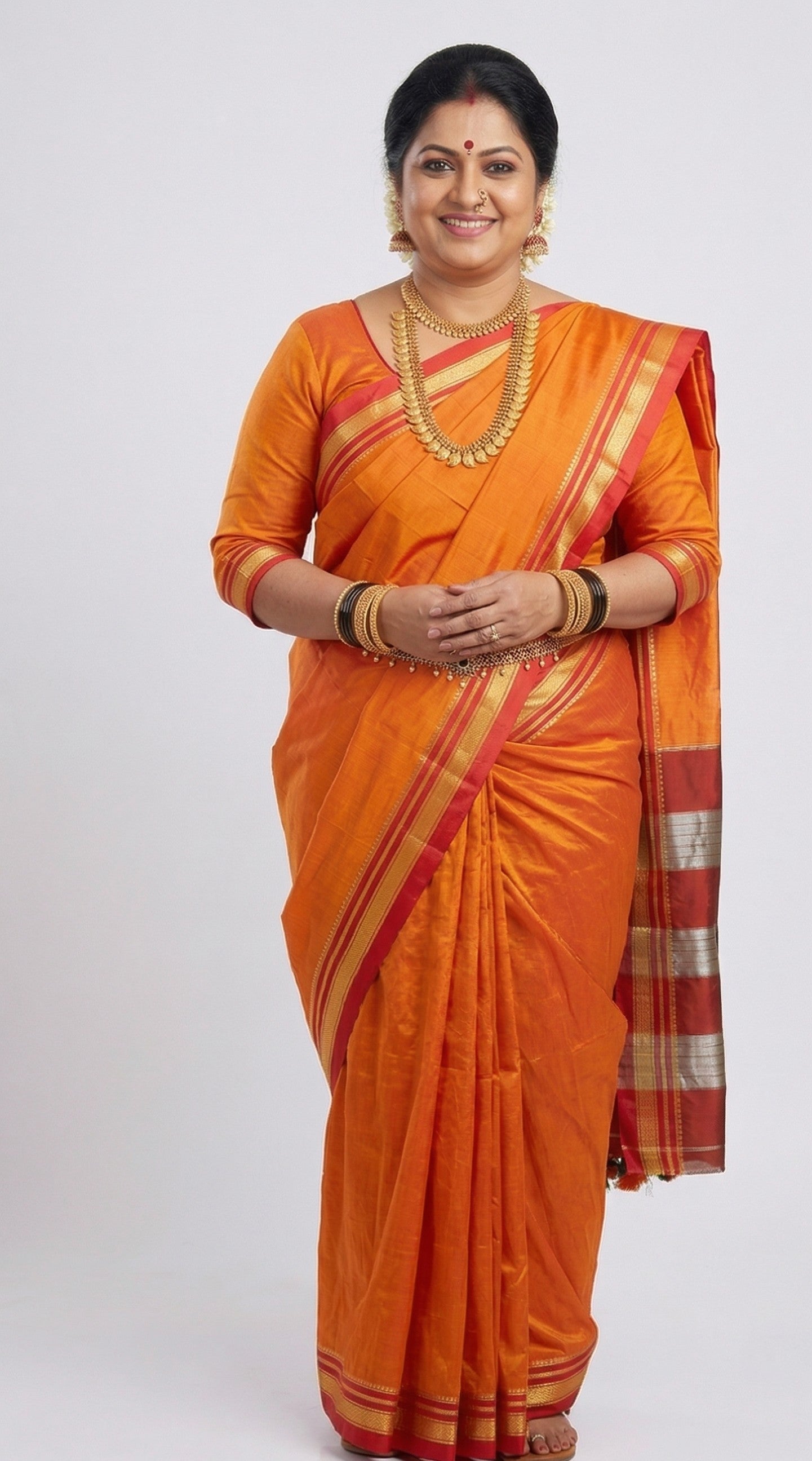 Ilkal Cotton Silk blend Plain Saree
