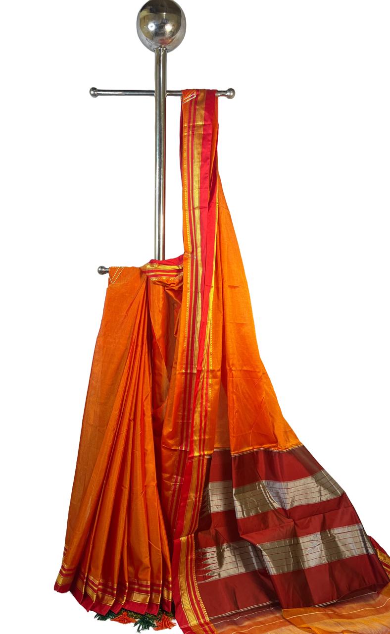 Ilkal Cotton Silk blend Plain Saree