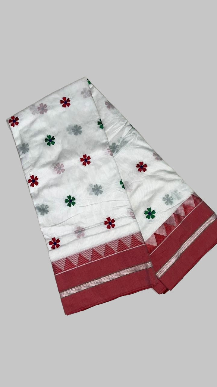 Soft Silk Cotton Ilkal Embroidery Saree
