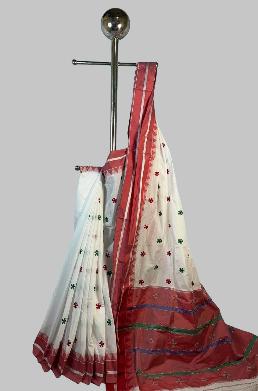 Soft Silk Cotton Ilkal Embroidery Saree