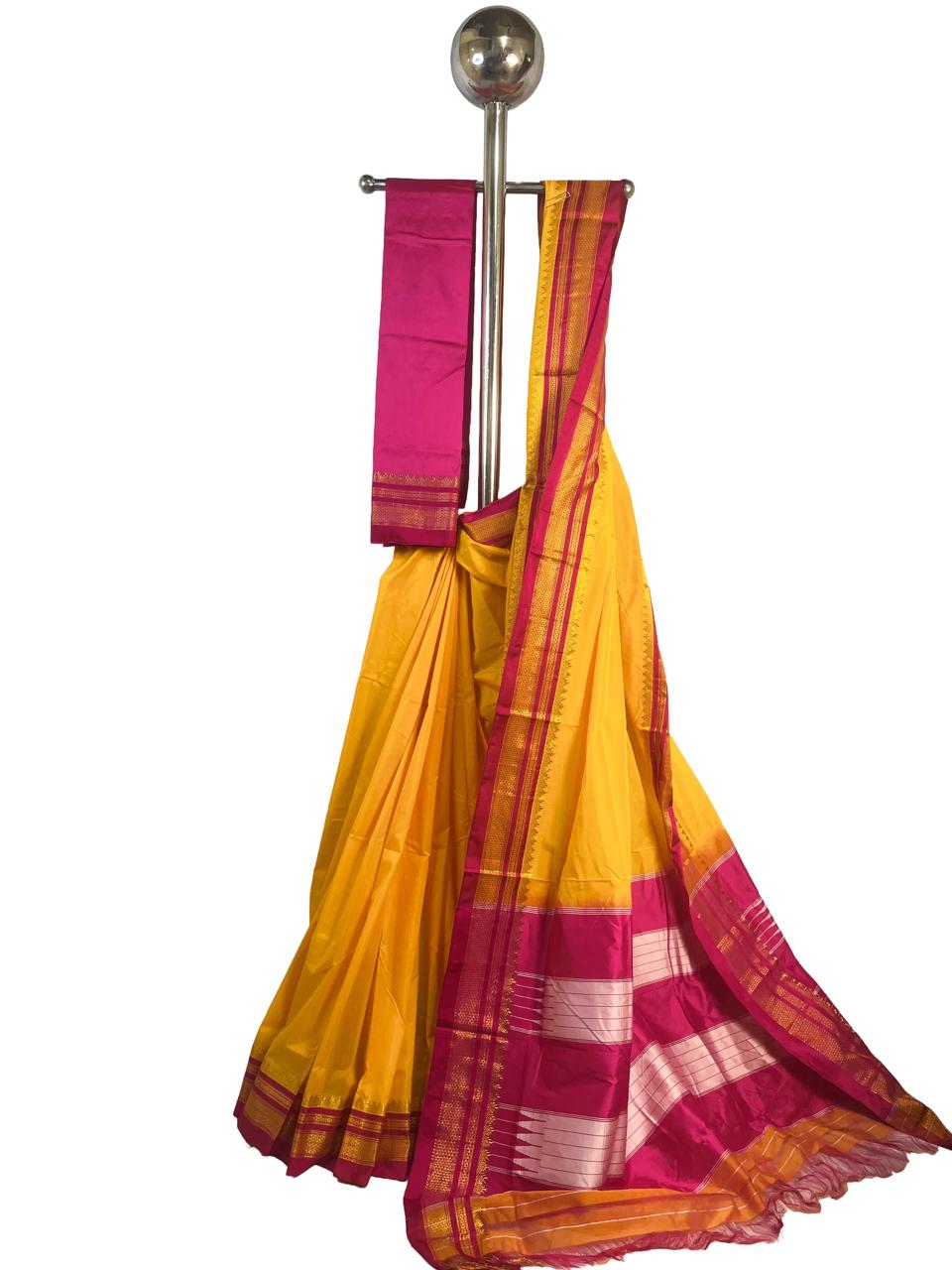 Ilkal Premium Cotton Silk Gadwal style