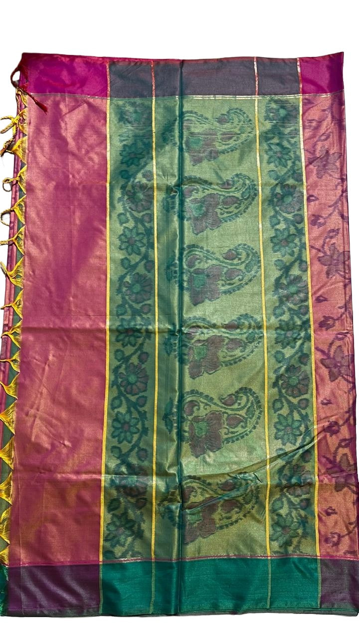 Magenta Banaras Pochampally Saree
