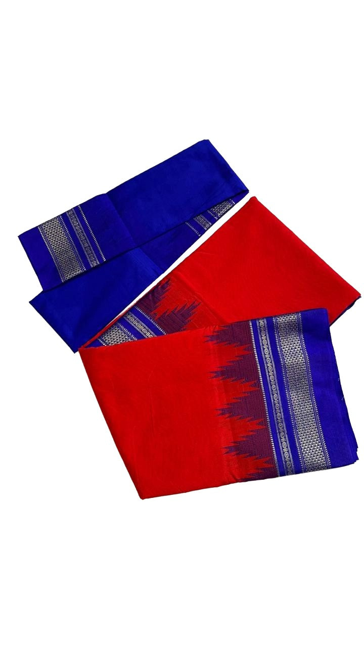 Ilkal Temple Border and Ganga Jamuna style saree