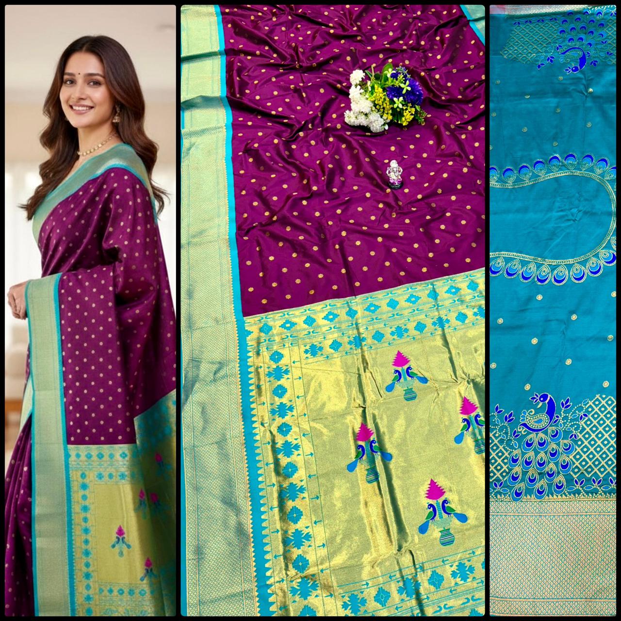 yeola kalanjali pallu paithani yeola kalanjali pallu paithani